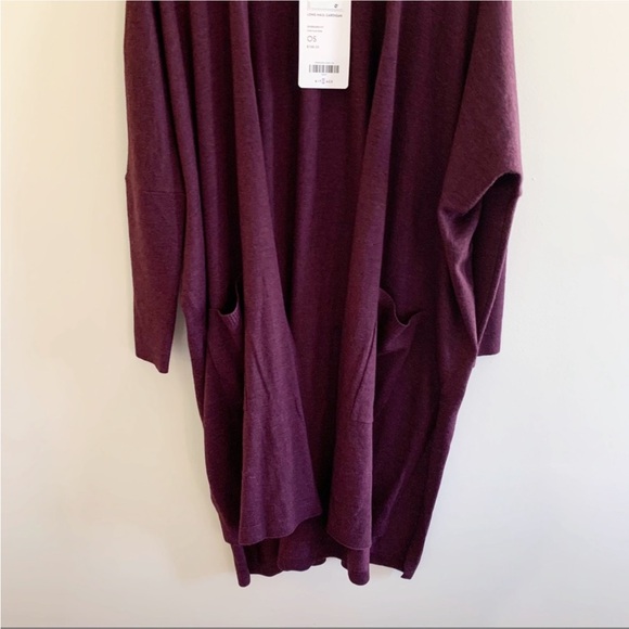 Kit Ace Long Haul Merino Wool Plum Cardigan - Picture 4 of 13